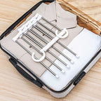 5 in 1 Hanger, Clothes Hanging Stainless Steel, Folding, Closet Organizer Pack of 2